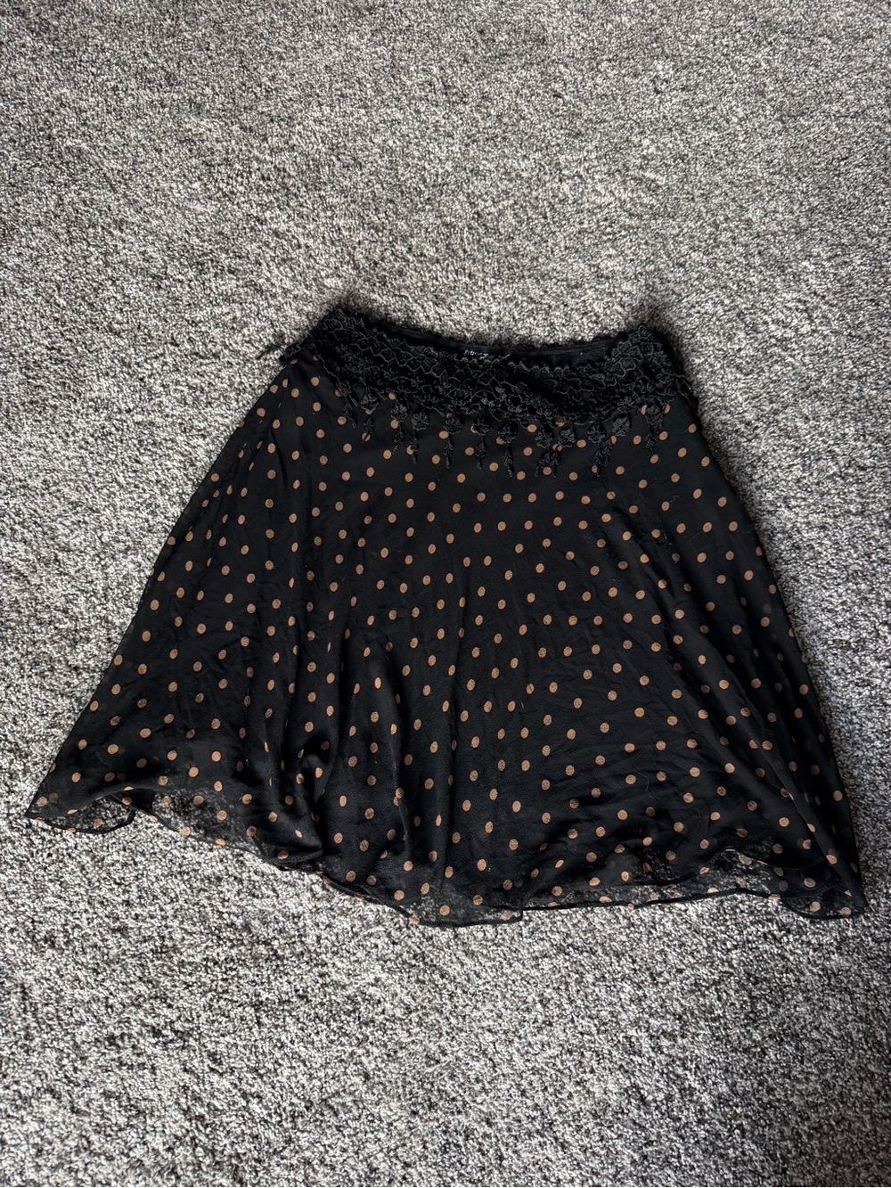 Vintage Betsey Johnson New York Polka Dot Skirt & Chartreuse Top Set SM/4 - Picture 2 of 10
